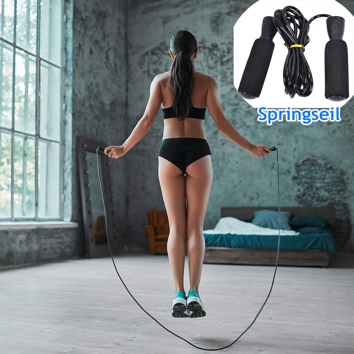 RELAX4LIFE 10 kg Boxsack Set, Boxen Set mit 8 OZ Boxhandschuhe & Springseil & Tragetasche, aufhängender Punchingsack für Kinder, Jugendliche und Erwachsene, Boxing Bag schwarz, inkl. Deckenhalterung