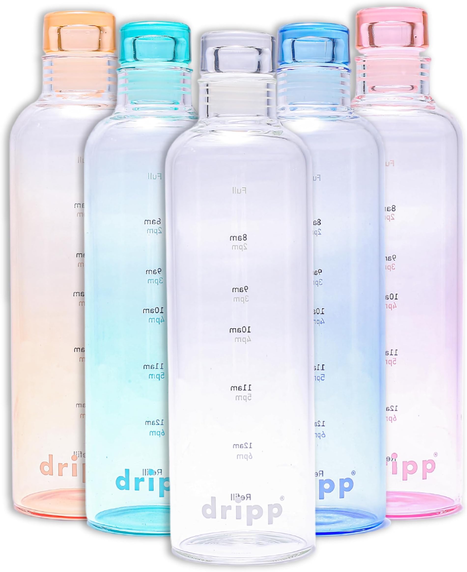 Hniuyun 500ml Water Bottles with Time Marker and Non-slip Sleeve ...