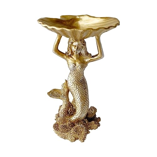 Jewelry Dish, Resin Mermaid Shell Dish Ring Holder Jewelry Organizer