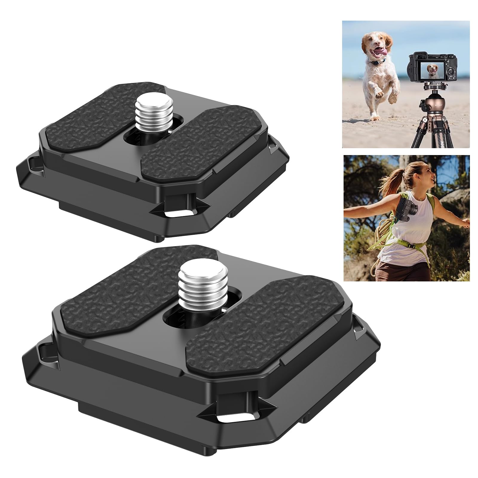 Quick Release Plate, 38mm Square Arca Type QR Camera Mount, Compatible with Peak Design Capture V3 Camera Clip, Tripod Head to Shoulder Strap Quick Switch with 4 Safety Pins, Model QPR-5