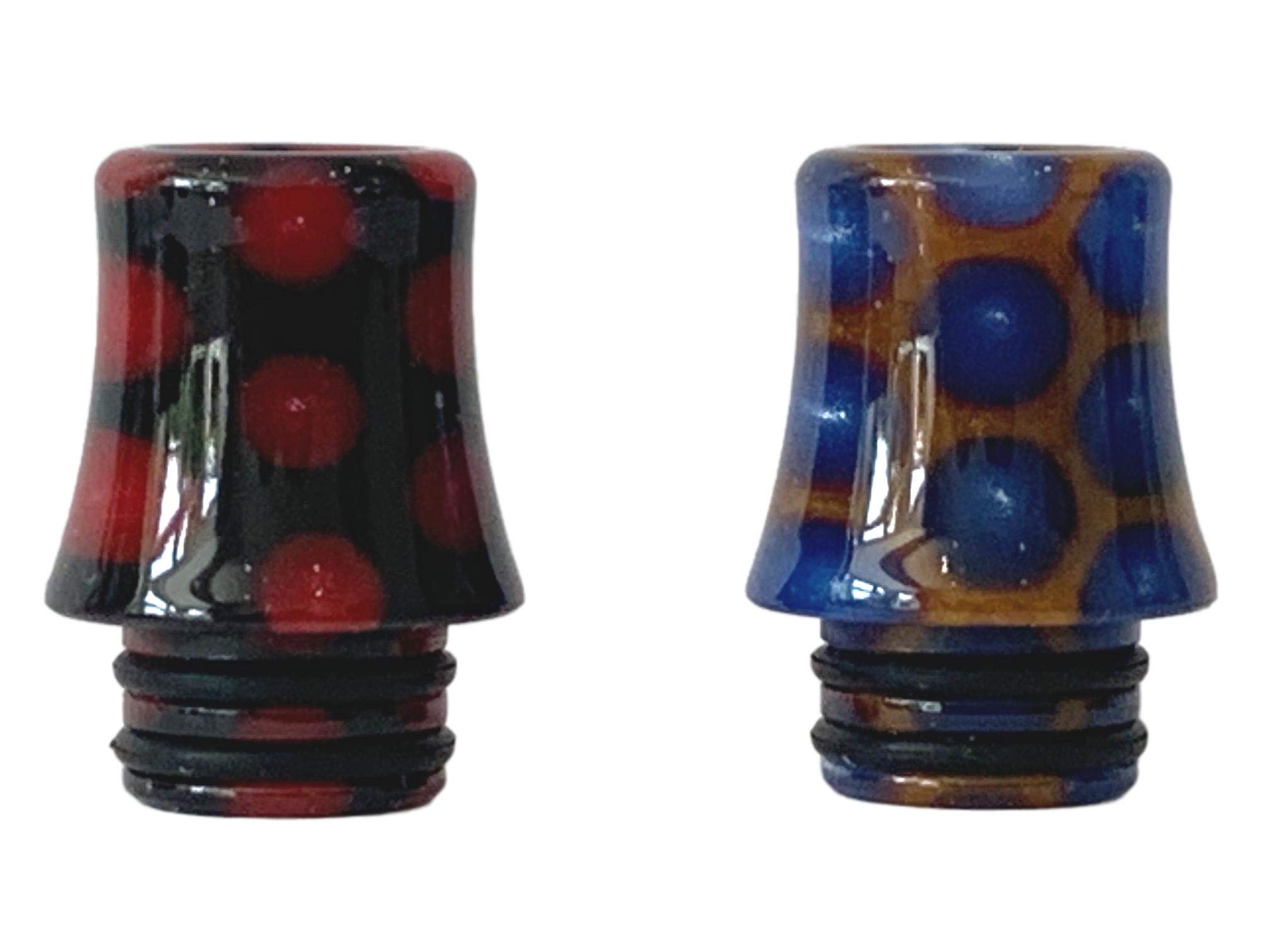 2 Pack, 510 Curved Honeycomb Pattern Epoxy Resin Drip Tip Mouthpieces Narrow Bore