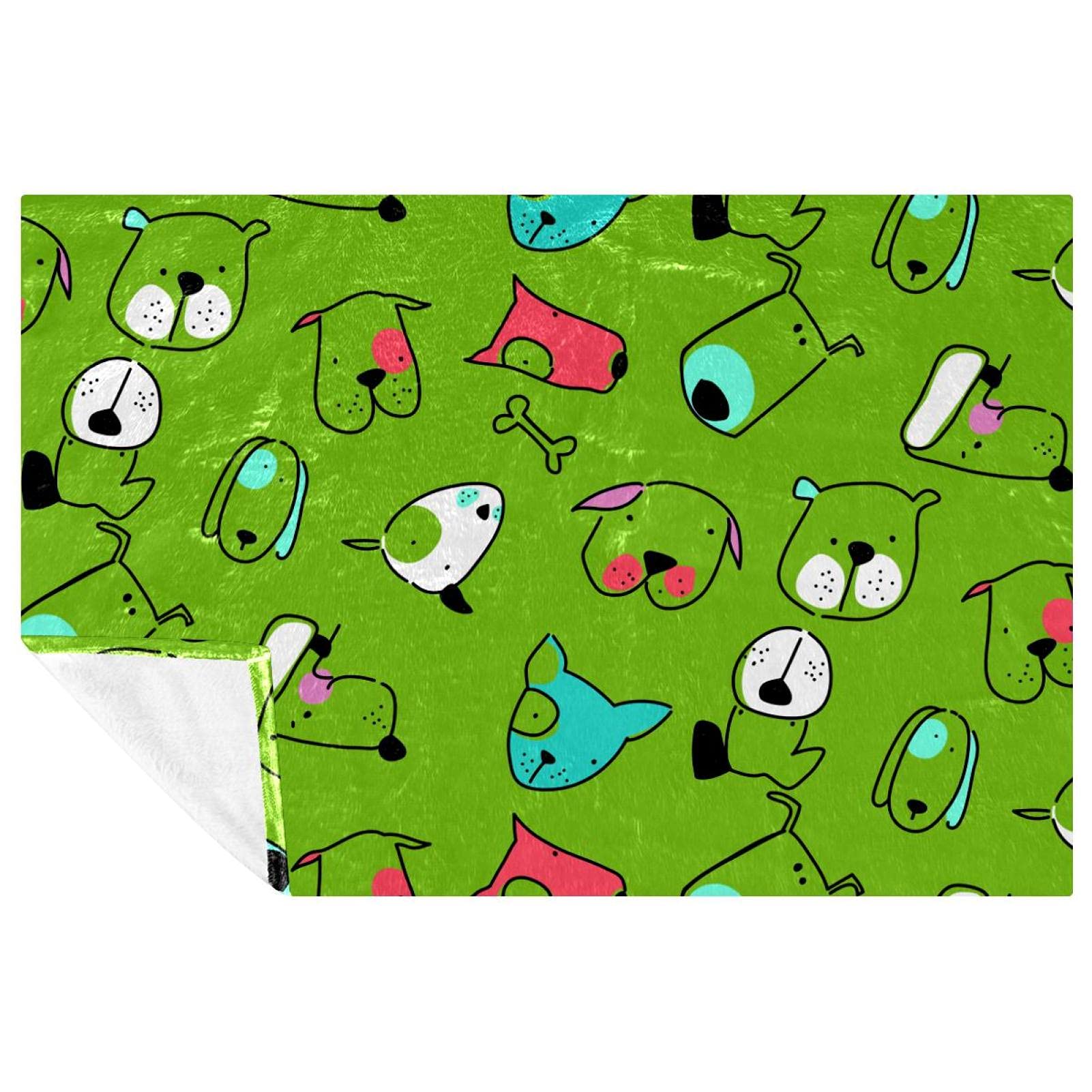 Couverture visage de chien pour lit et canapé douce 150x100 cm