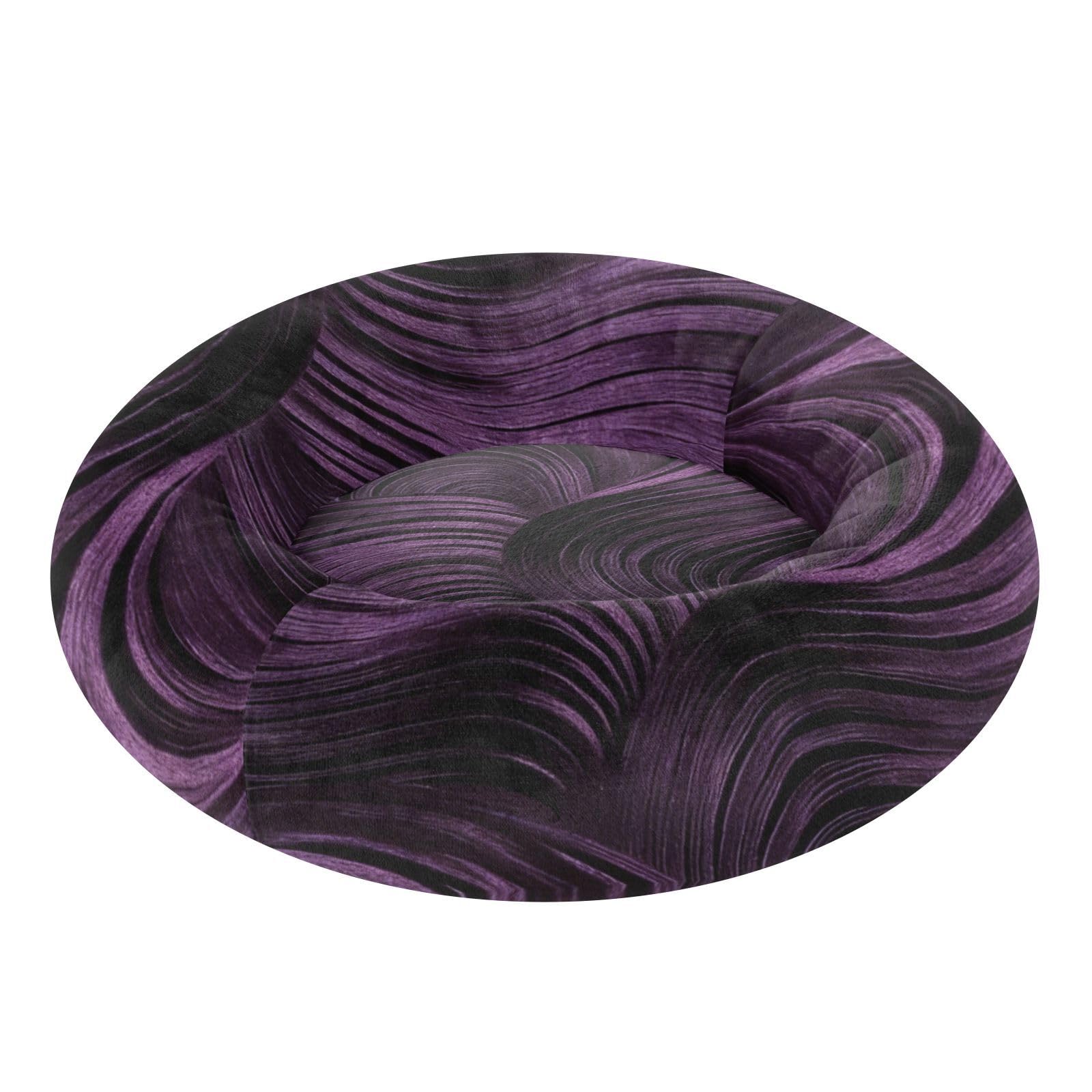 Lit de luxe en velours violet pour animal de taille moyenne S