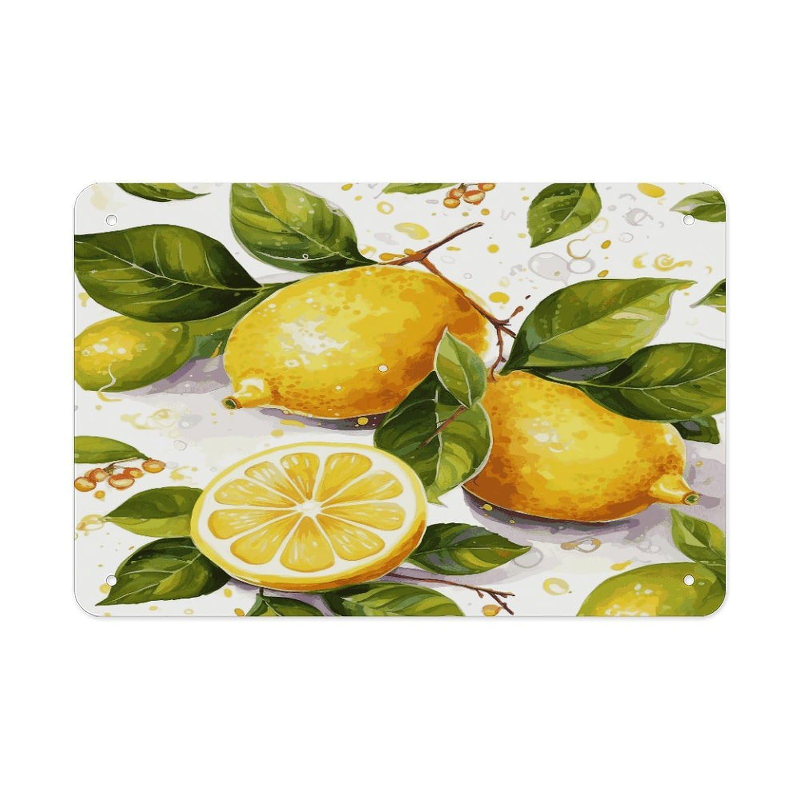 Fekiloot Style Fruits Lemon Metal Signs Wall Art Tin Sign