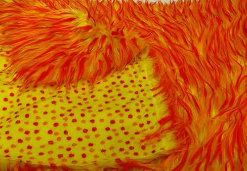 Miniatura 2 de The Yard - Tela de 3 tonos de piel falsa de piel sintética, color rojo, amarillo y naranja