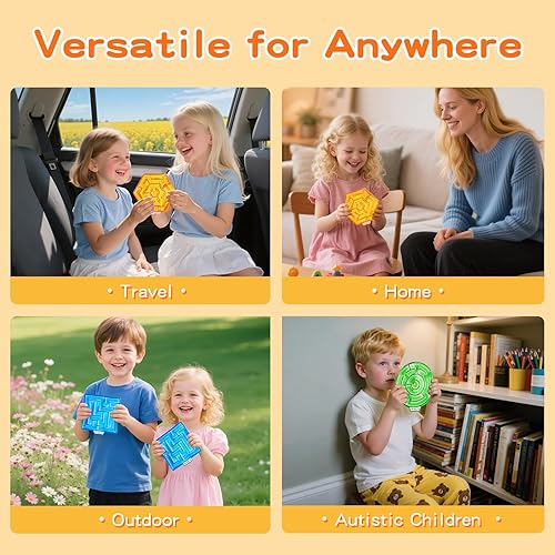 Miniatura 12 de Juguetes sensoriales para ansiedad, paquete de 5 juguetes sensoriales de laberinto para aliviar la ansiedad y el estrés, niños con autismo