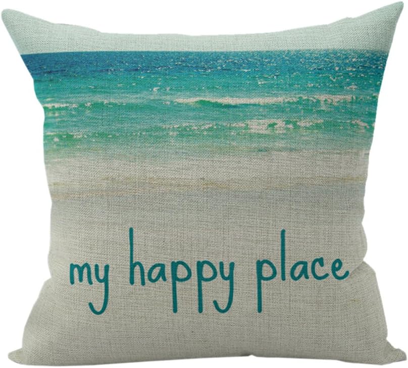 Nunubee Words Printed Soft Pillowcase Cotton Cushion Cover Square Decorative Home Accessories Style 9