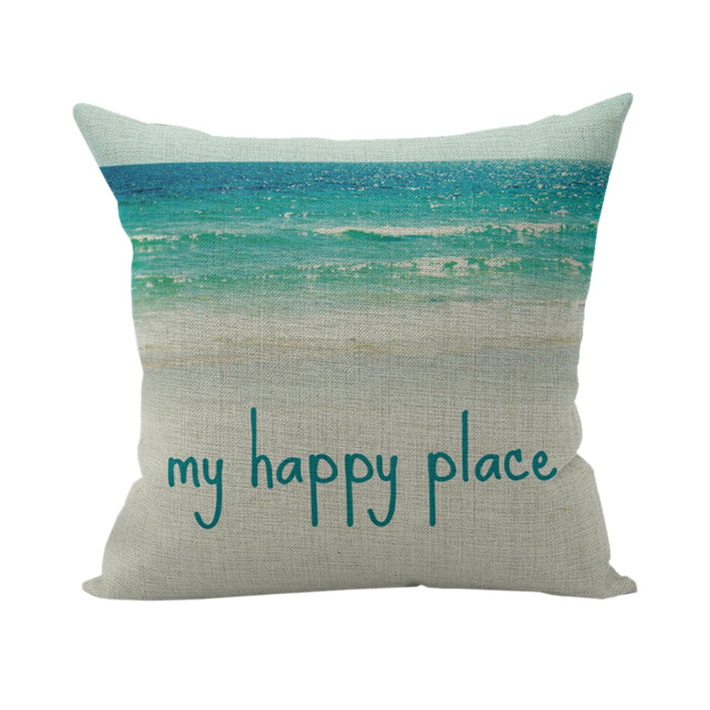 Nunubee Words Printed Soft Pillowcase Cotton Cushion Cover Square Decorative Home Accessories Style 9