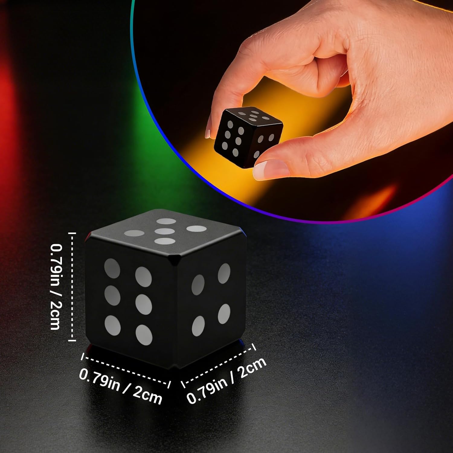 LED Dice Set [2 Pack] - Rechargeable Light Up Dice for Board Games - Vibration Activated 6 Sided Glow in the Dark Dice with RGB Colors, Smart Game Dice for Family Game Night, Party Games, Gamer Gifts