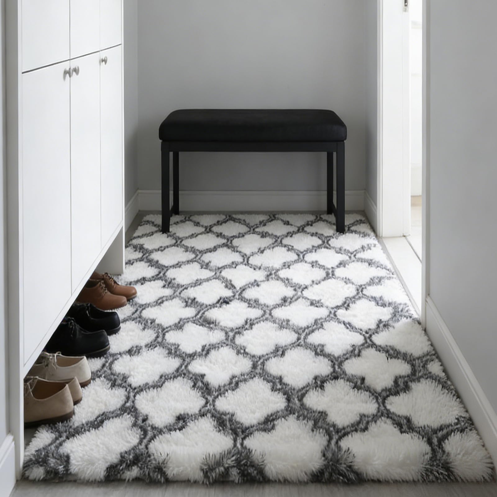 Tapis de salon shaggy doux 70 x 100 cm tapis moderne salon design pour chambre