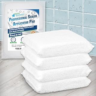 Stella Professional Sealer Applicator (4 Pack) - Sturdy Microfiber Pad for Sealing Marble Granite Stone and Grout