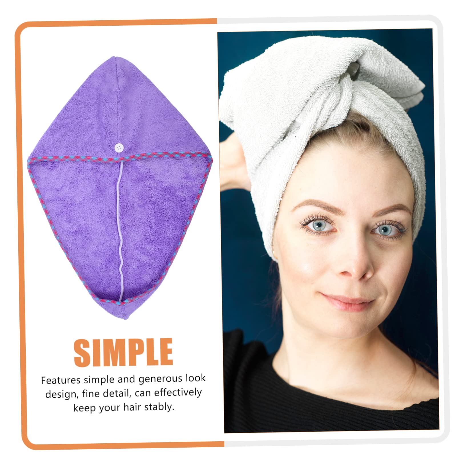 SHERCHPRY 2 Pcs Girls Head Towels Fast Drying Hair Wraps Water Absorption Bath Towels Set