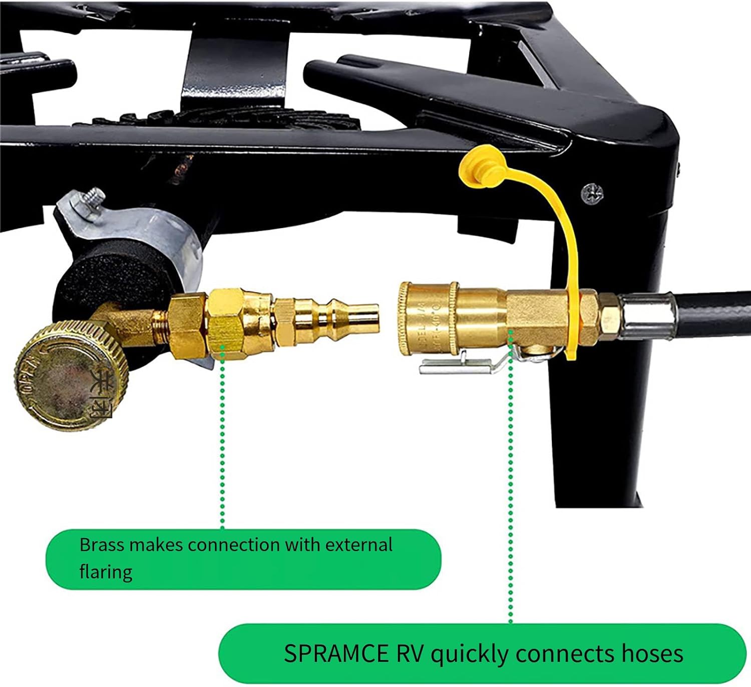 5ft Propane Hose POL to 1/4 Inch Inverted Male Flares Connects to 20lb Or 30lb Tanks for Camping and Grill