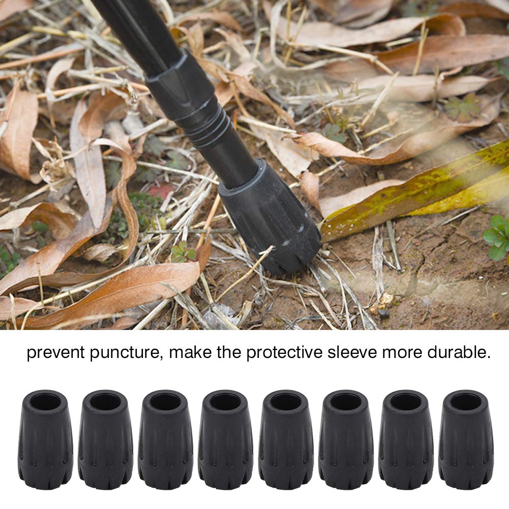 8Pcs Trekking Pole Tips Replacement Protectors, Replacement Rubber Alpenstock Heads Cover and Rubber Feet for Hiking Pole Tips Rubber Tips for Walking Sticks Tips, Foldable Trekking Pole