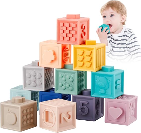 Babyhelen Montessori Toys Baby Blocks Soft Building Blocks for 6 12