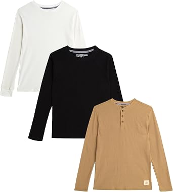 Weatherproof Vintage Boys Thermal - 3 Pack Crew Neck Long Sleeve Sweatshirt - Soft Pullover Sweaters for Boys S-XL