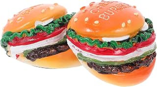 NUOBESTY 2Pcs Chic Resin Burger Fridge Magnets Miniature Food Ornament for Kitchen Decor Home Refrigerator Accessories Cute Photo Props for Unique Artistic Atmosphere