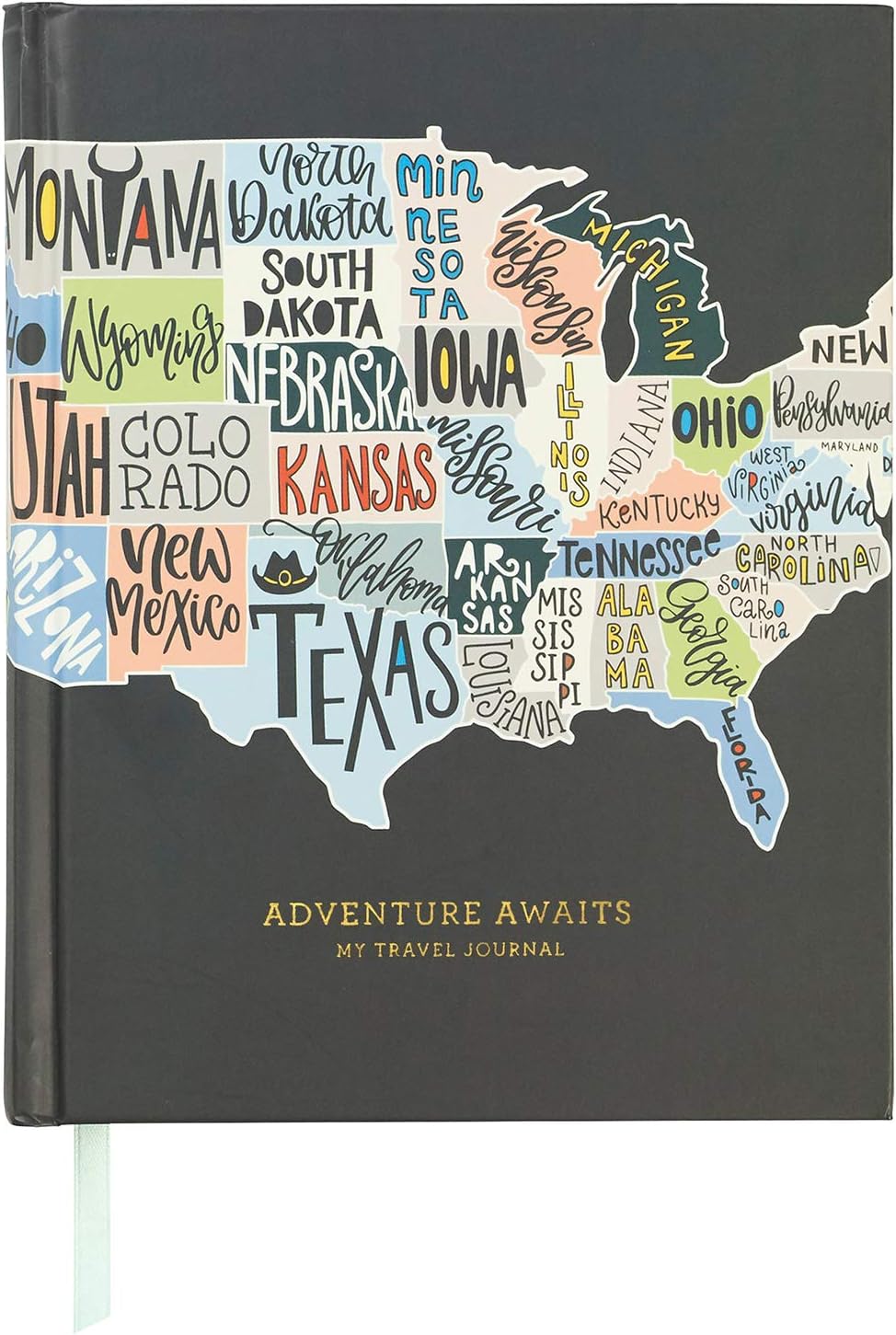 C.R. Gibson Diario de viaje y planificador guiado «Adventures Awaits», 6.5 pulgadas de ancho x 8 pulgadas de largo, 200 páginas