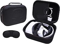 Vista 9 de LTGEM - Funda VR compatible con Meta Quest 3S / Quest 3 / Quest 2 / Vision Pro, auriculares portátiles para juegos de realidad virtual y Azul