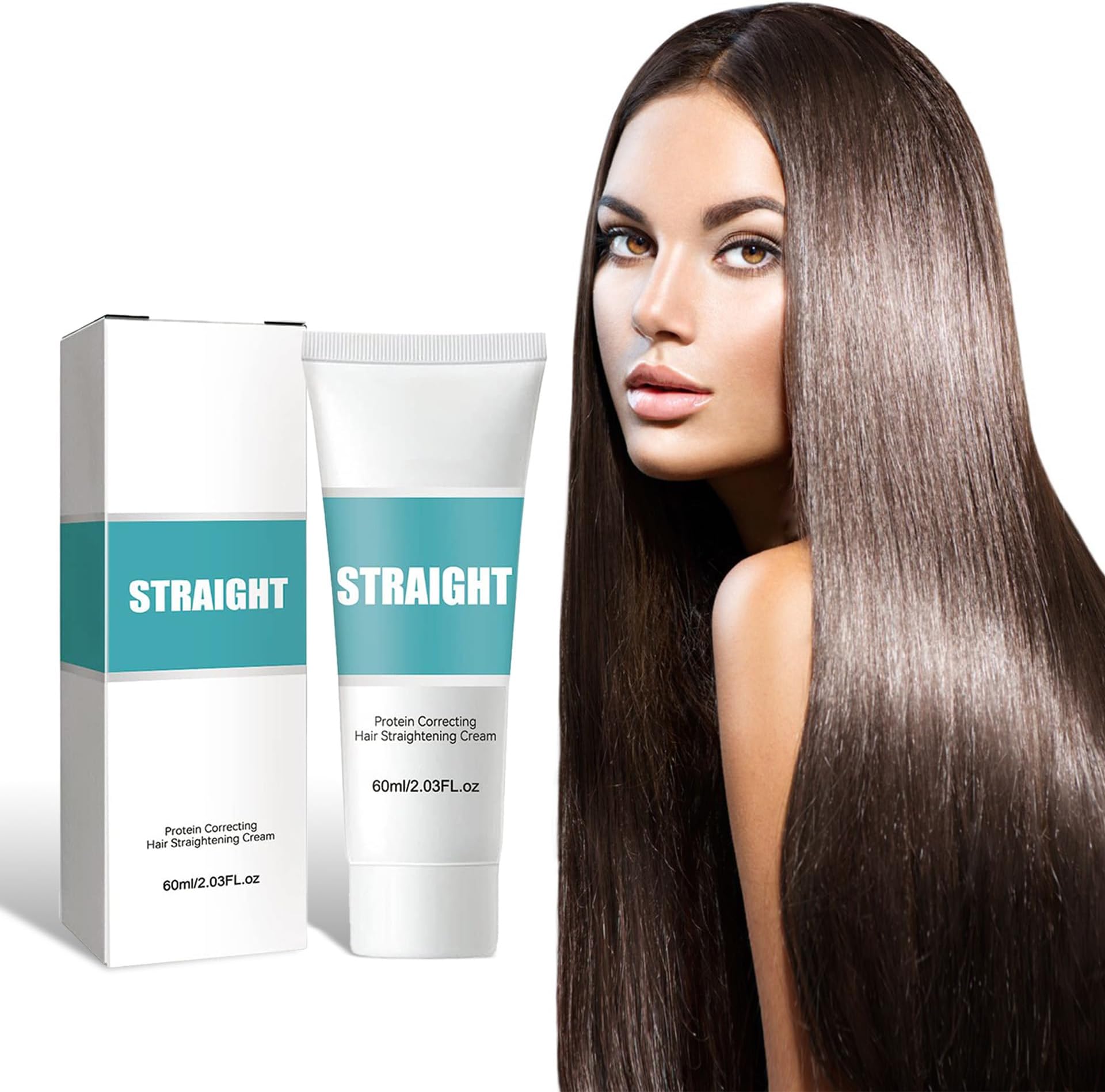 Straight Hair,Protein Correcting Hair Straightening Cream,Silk & Gloss Hair Straightening Cream,Hair Straightener Cream for All Hair Types(1p)…
