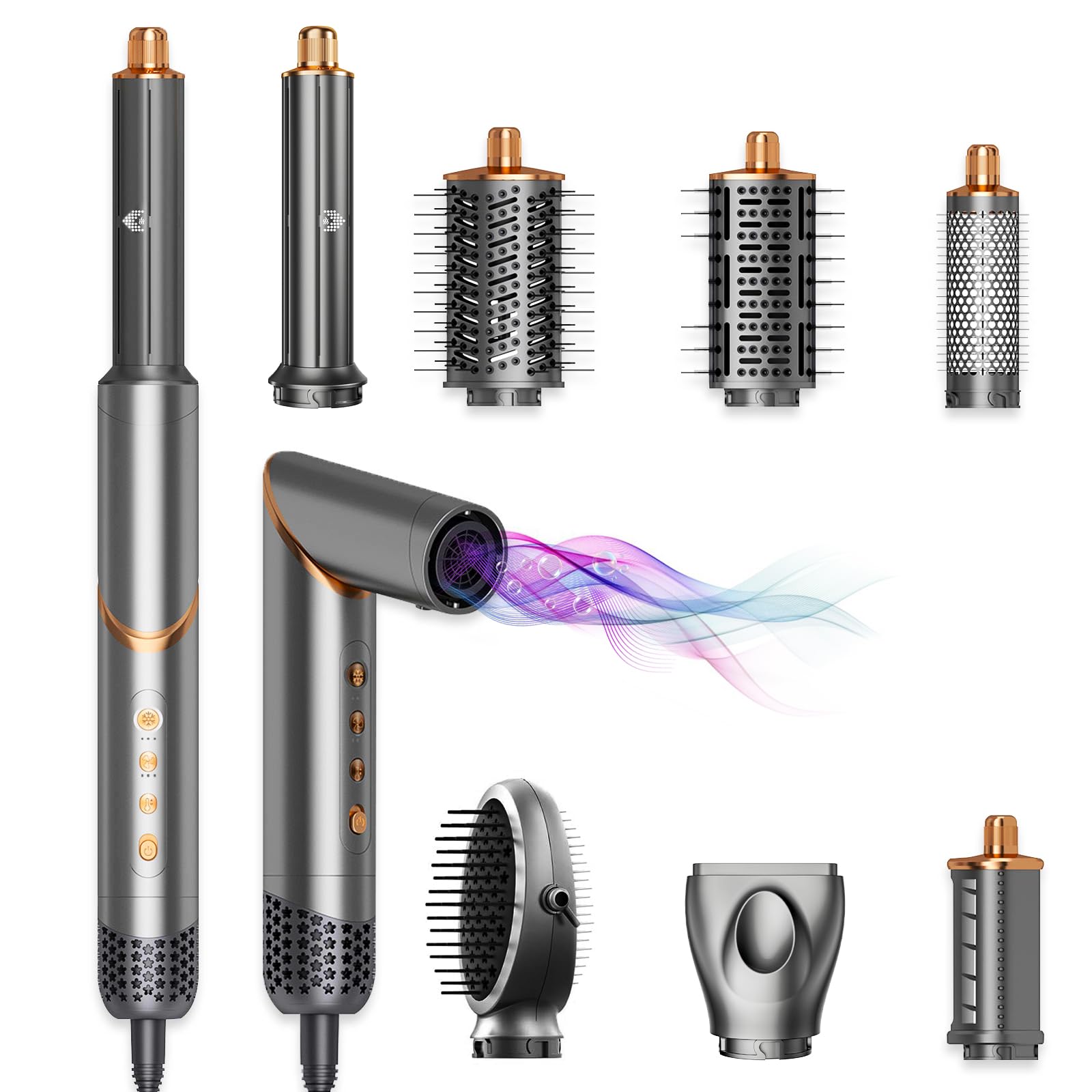 8 in 1 Hot Air Brush Hair Styler Foldable