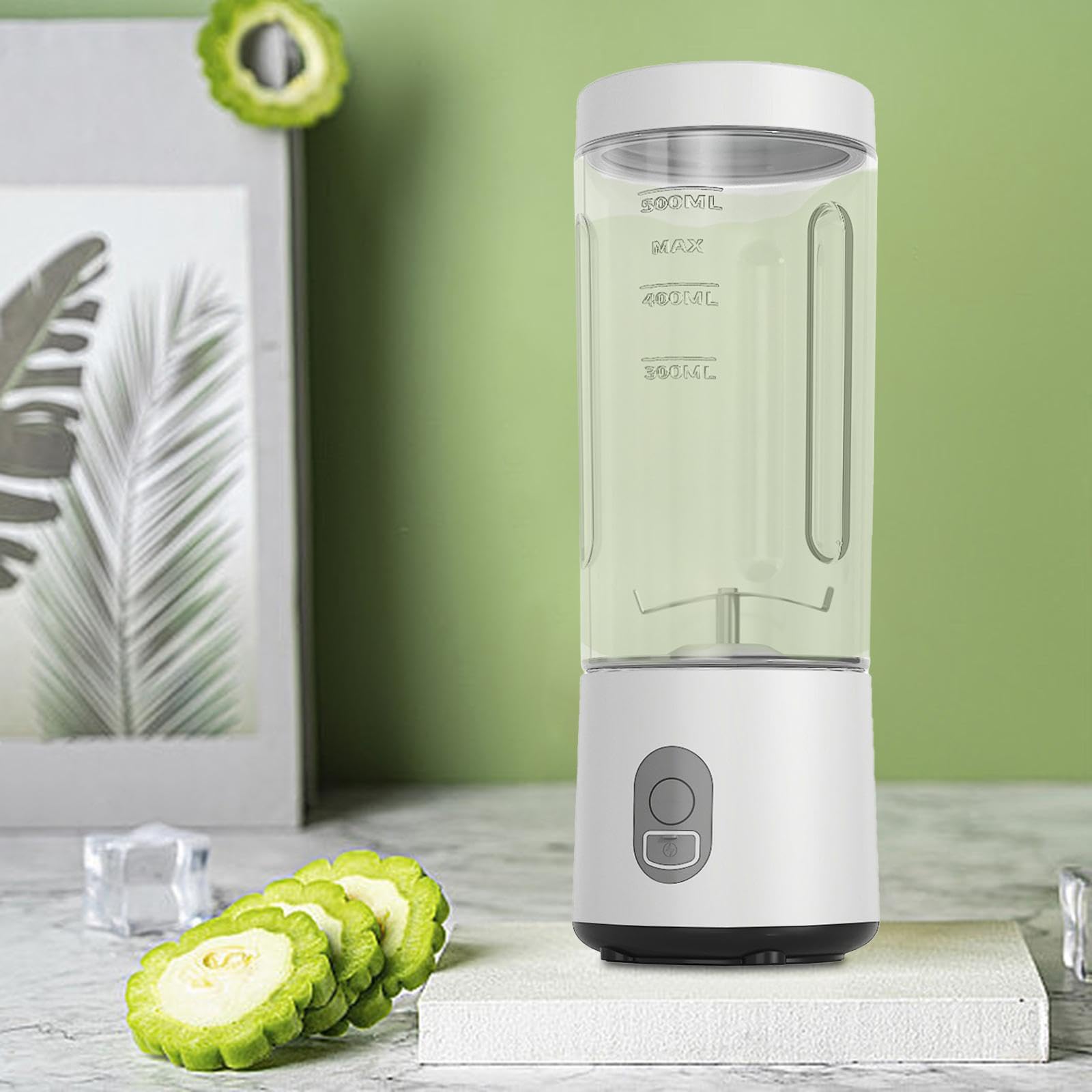 Blender Portable Mini Mixeur Bouteille Jus Fruits 180W Fonction Nettoyage Facile Convient Gym Bureau Maison Bébé Repas, Blanc