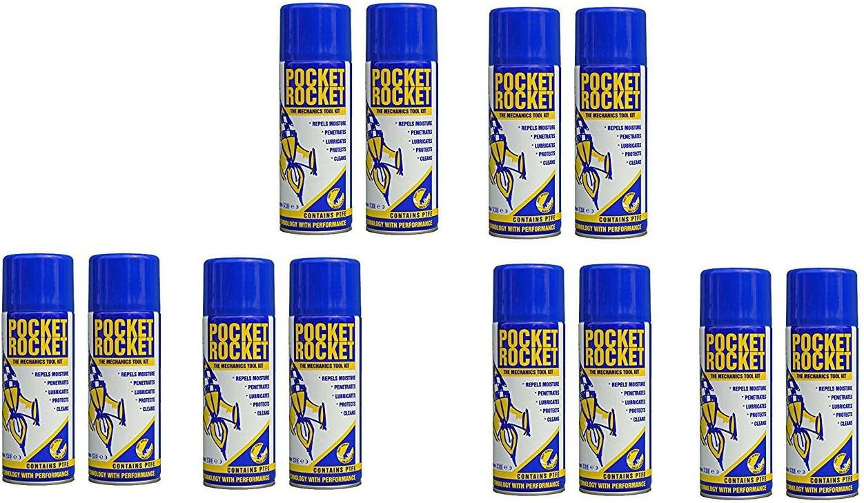 Aerosol Solutions Pocket Rocket Advanced PTFE Penetrating Moisture Repellent Spray, Penetrates, Lubricates, Repels Moisture & Protects Against Corrosion, 400 ml