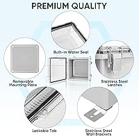 Vista 4 de TICONN - Caja de conexiones eléctricas impermeable IP67, recinto de plástico ABS con tapa con bisagras con placa de montaje, soportes de pared