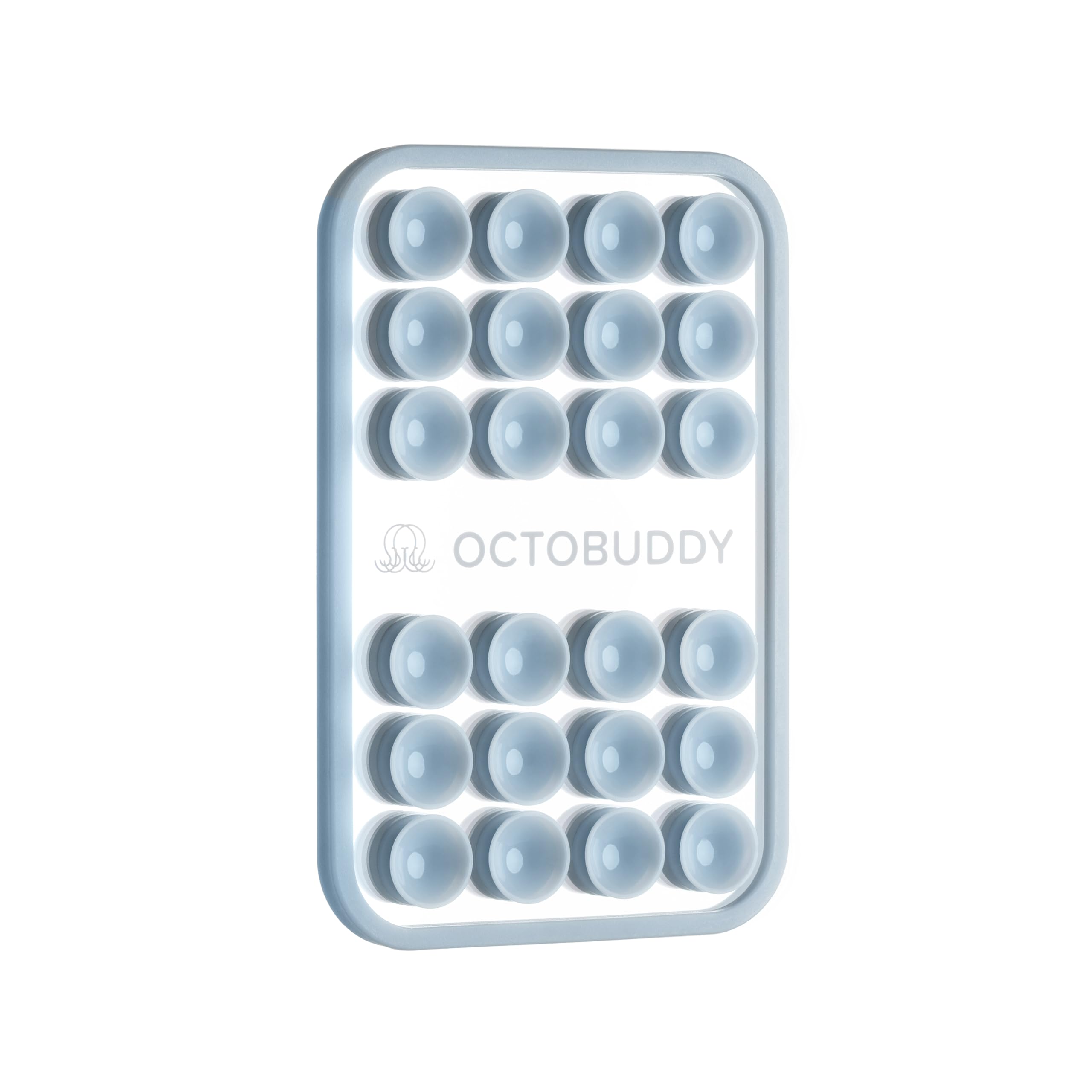 OCTOBUDDY Mirror - Soporte Móvil con Ventosas y Espejo Integrado - Montura de Silicona para Selfies y Vídeos Manos Libres - Accesorio para Creadores de Contenido - 6,6 x 9,9 cm, Celeste