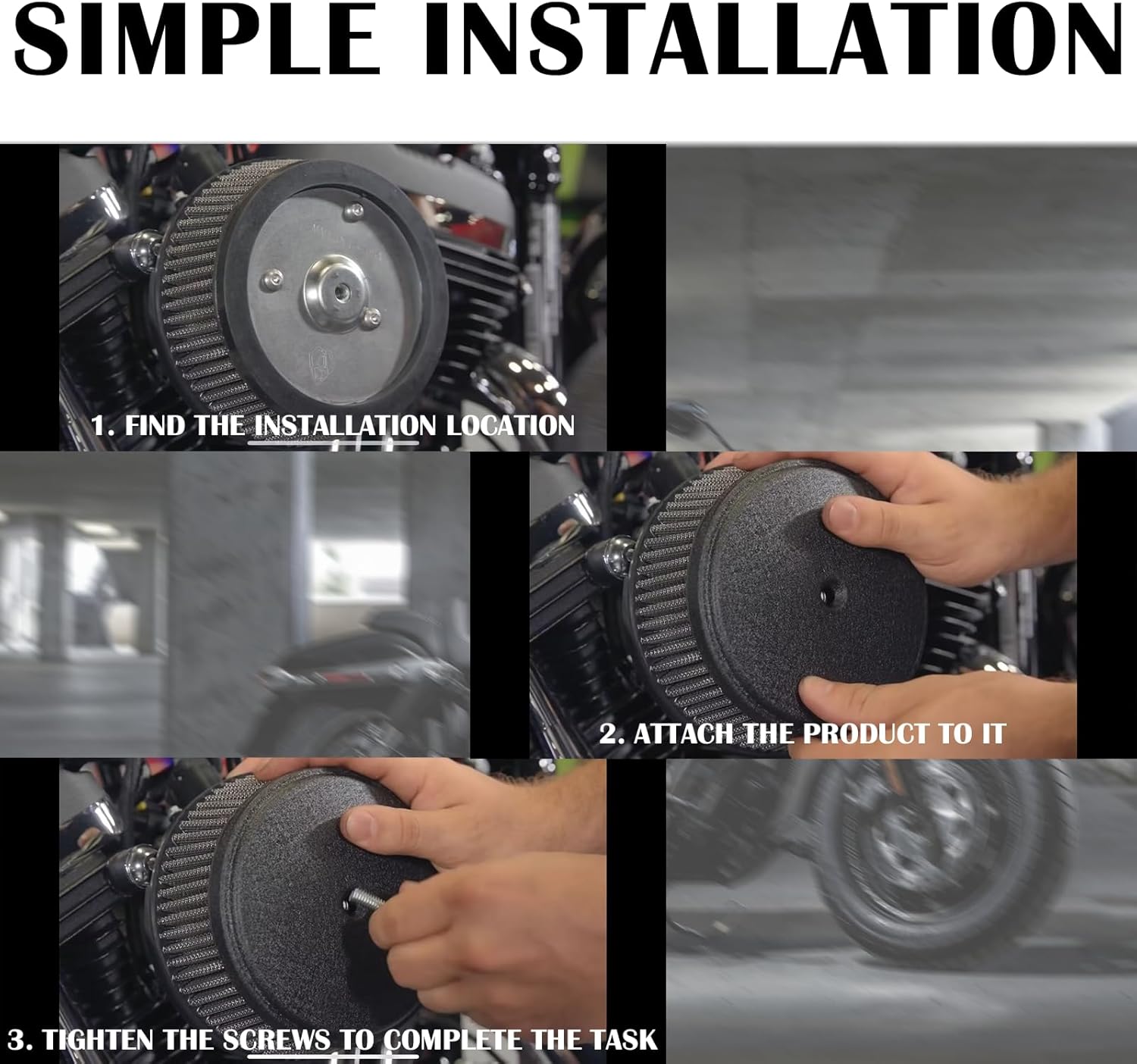 Air Cleaner Outer Cover Billet Steel Stage1 Big Sucker Compatible With 1993-2023 Harley-Davidson Wrinkle Black Replace#18-760