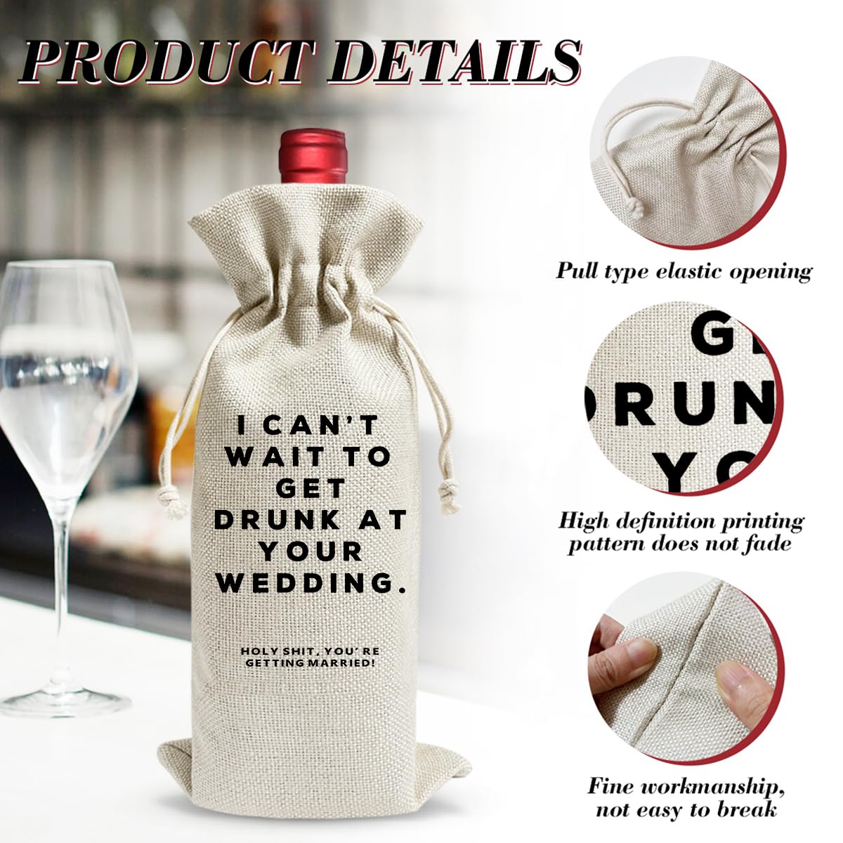 Snapklik.com : I Cant Wait To Get Drunk At Your Wedding Wine Bags Humor ...