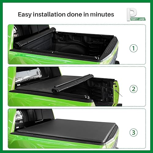 Miniatura 9 de Perfit Liner Cubierta enrollable suave para caja de camioneta compatible con Toyota Tundra 2007-2021 con riel lateral Fleetside de 55 pies Crew Max