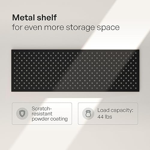 Miniatura 6 de pamo Estantes de metal negro para riel de ropa de tubería industrial, estante de ropa montado en la pared compatible con todos los productos