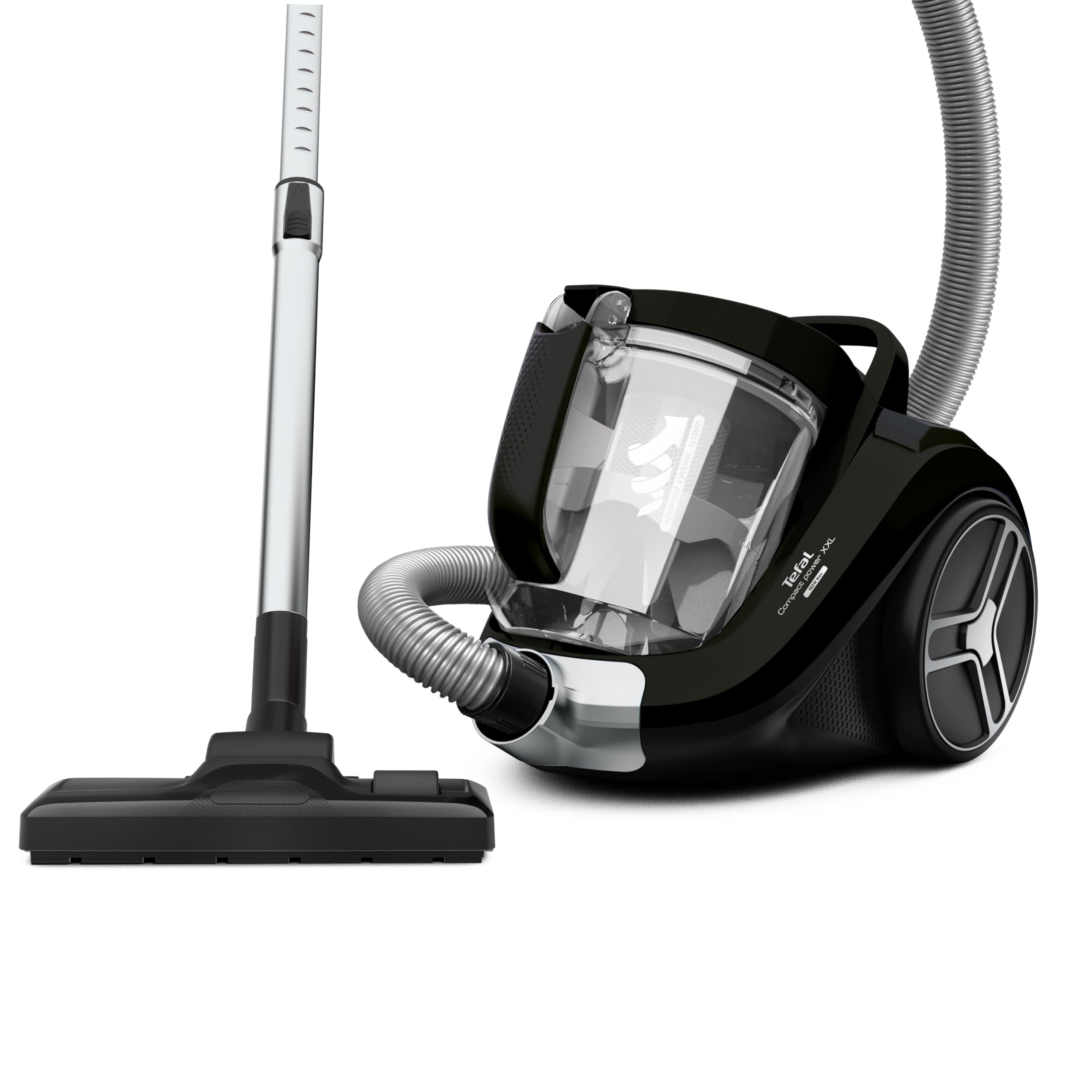 Tefal Compact Power XXL - Aspirador ciclónico de animal para coche, sin bolsa, color negro, recipiente de 2,5 L, alcance de 8,8 m
