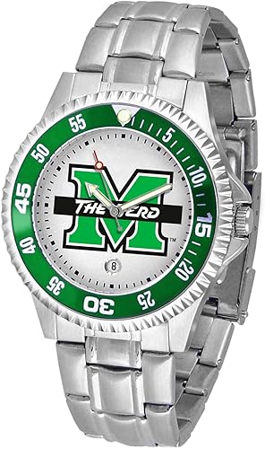 Vista 13 de SunTime Reloj de cuarzo de 1.575 in para hombre, correa de acero inoxidable de 0.787 in, esfera Gameday