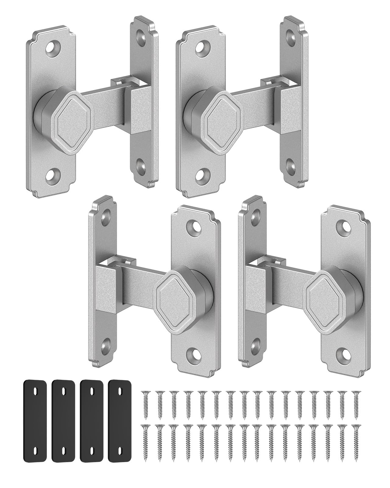 MeBantoo 90 Degree Barn Door Latch with Thickened Spacer for Barn, Cabinet