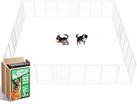 Vista 67 de FXW Rollick Unleashed corralito para perros en interiores, patio, campamento de casas rodantes, 40 pulgadas, 8 paneles para perros medianos y Blanco