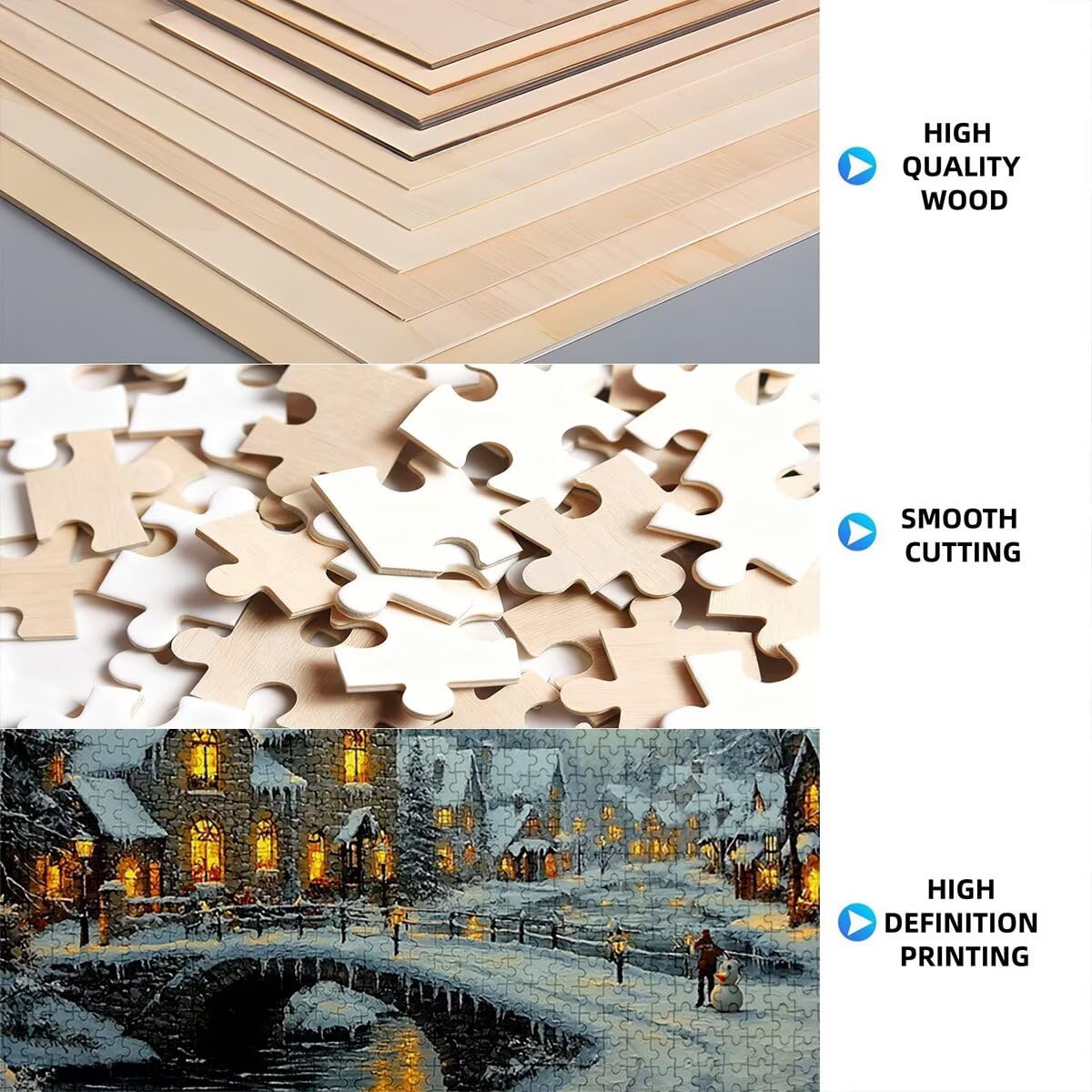 Puzzle 2000 Piezas, Puzzle Paisaje con Caja Regalo para Adultos, Rompecabezas de Madera, Rompecabezas Desafiante Decoracion Navidad, Regalo Mujer, Cuadros Decoracion Salon Modernos, (Invierno) A-3