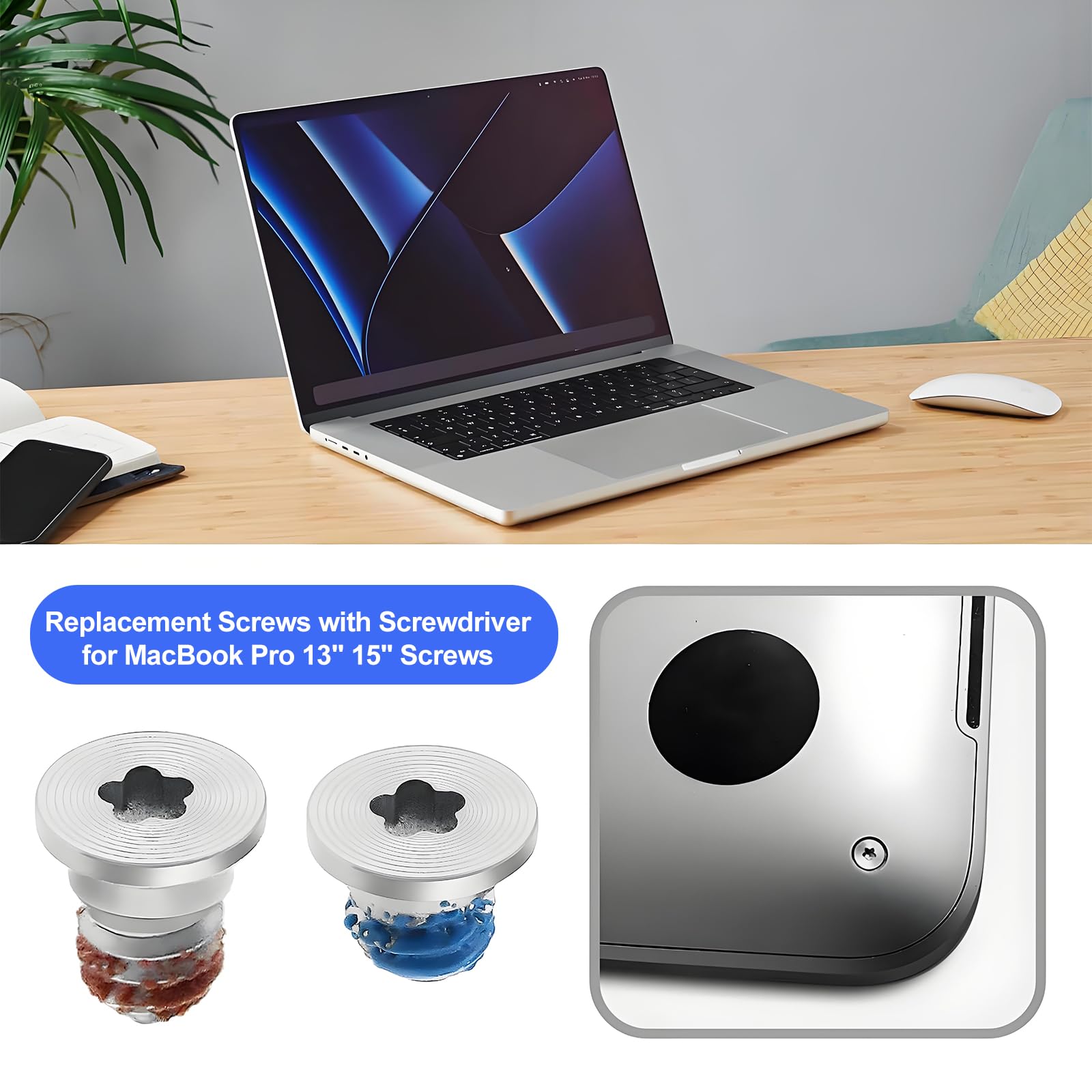 Piedini di ricambio in plastica con base in gomma per MacBook Pro 13" 15" A1425 A1502 A1398