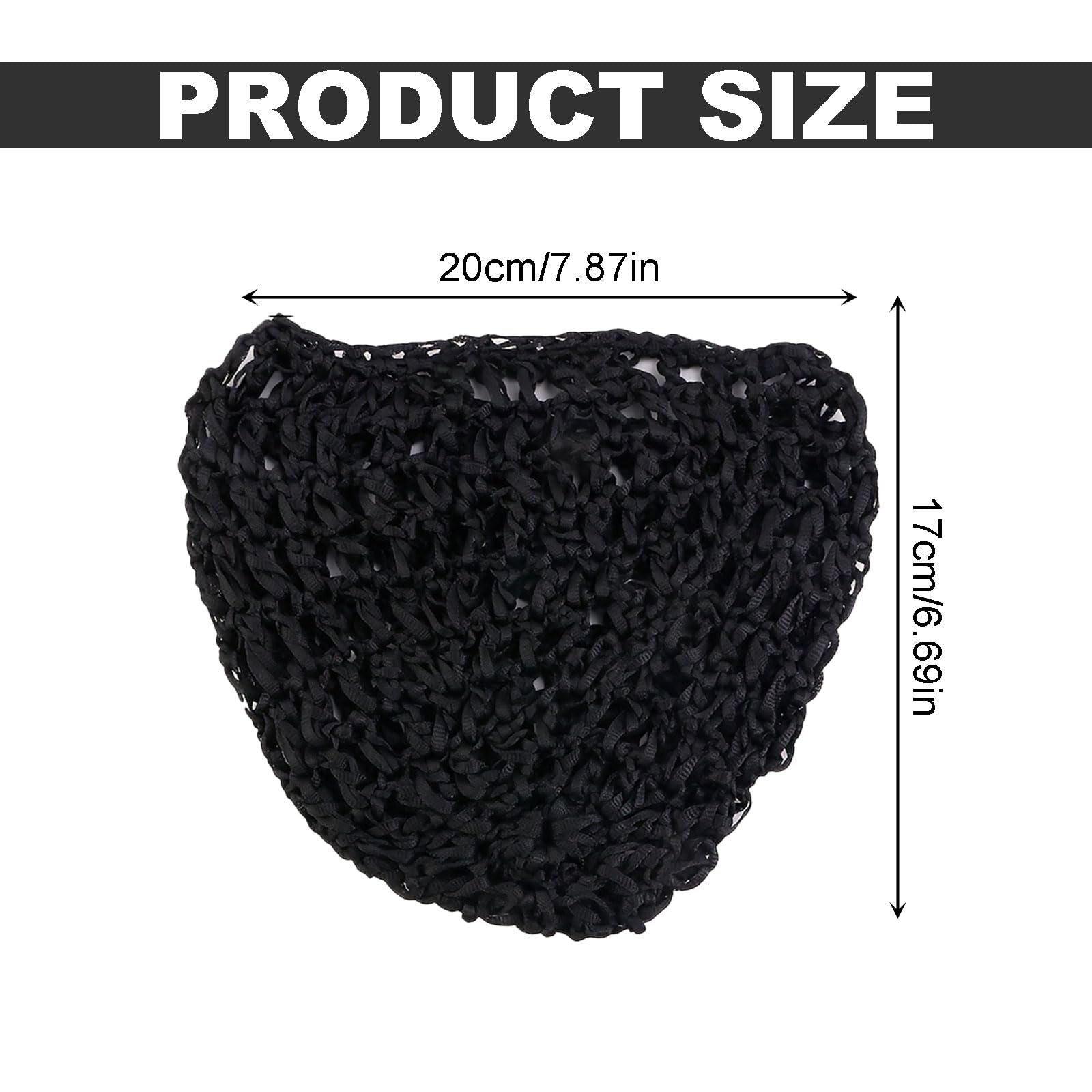 FUIPVGI 6 Pièces Filets à Cheveux en Crochet, Filet à Cheveux pour Dormir, Filet à Cheveux en Maille, Chapeau en Tricot épais et Court pour Femmes et Hommes, pour Dormir la Nuit (Noir) (Noir)