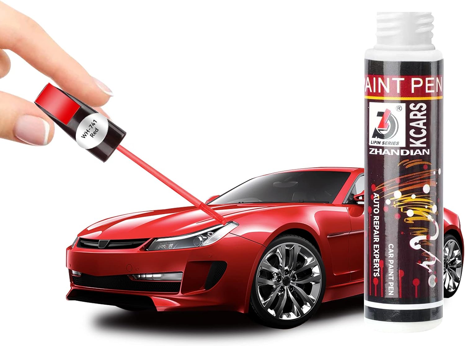 Touch Up Paint for Cars，Car Scratch Remover Pen，Quick And Easy Two-In-One Automotive Car Paint Scratch Repair Pen for various cars (Red)