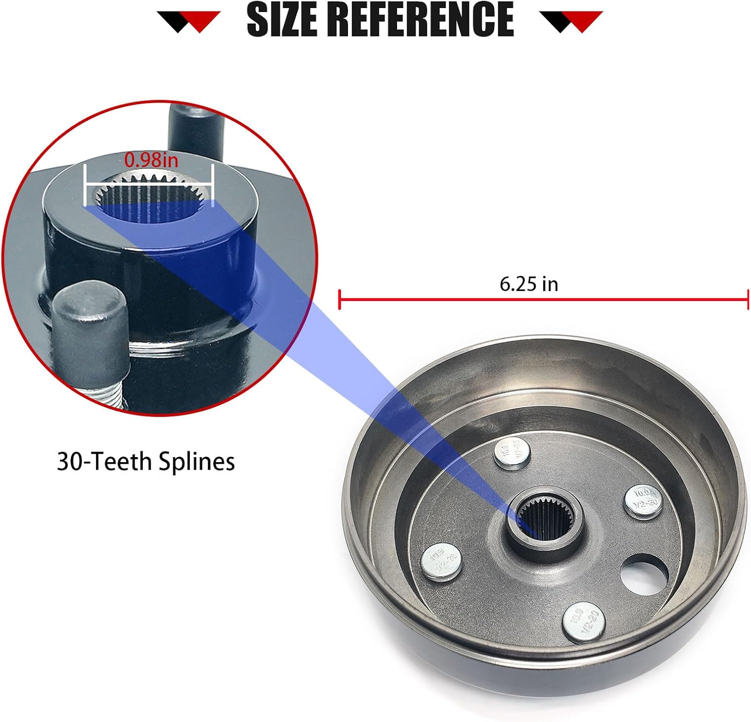 LOSTAR Golf Cart Brake Drum Assembly Kit Fit for EZGO TXT PDS Medalist Golf Carts