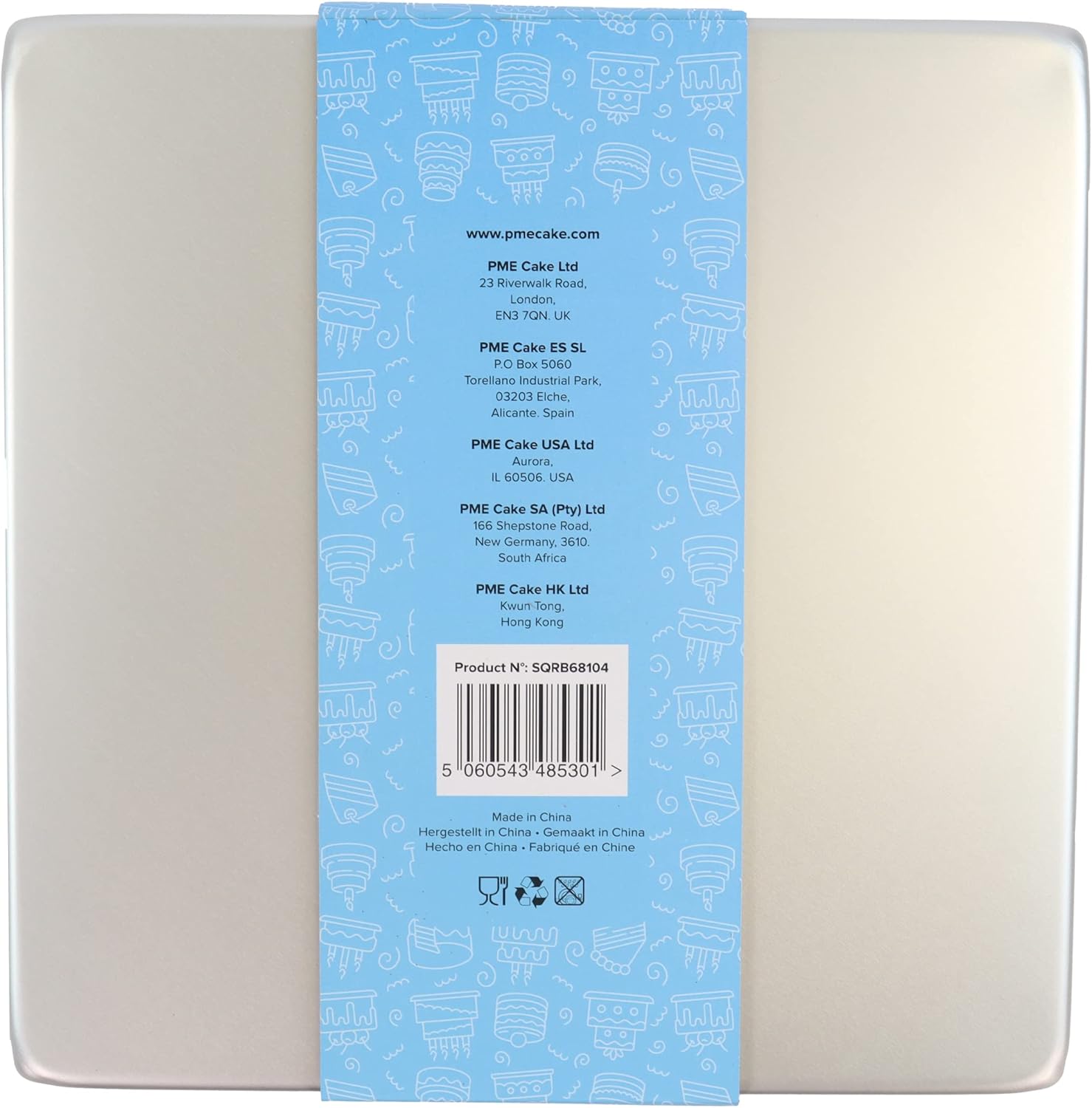 PME Square Cake Pans 6, 8, 10-Inch x 4-Inch Deep, Set of 3, Silver (SQRB68104)
