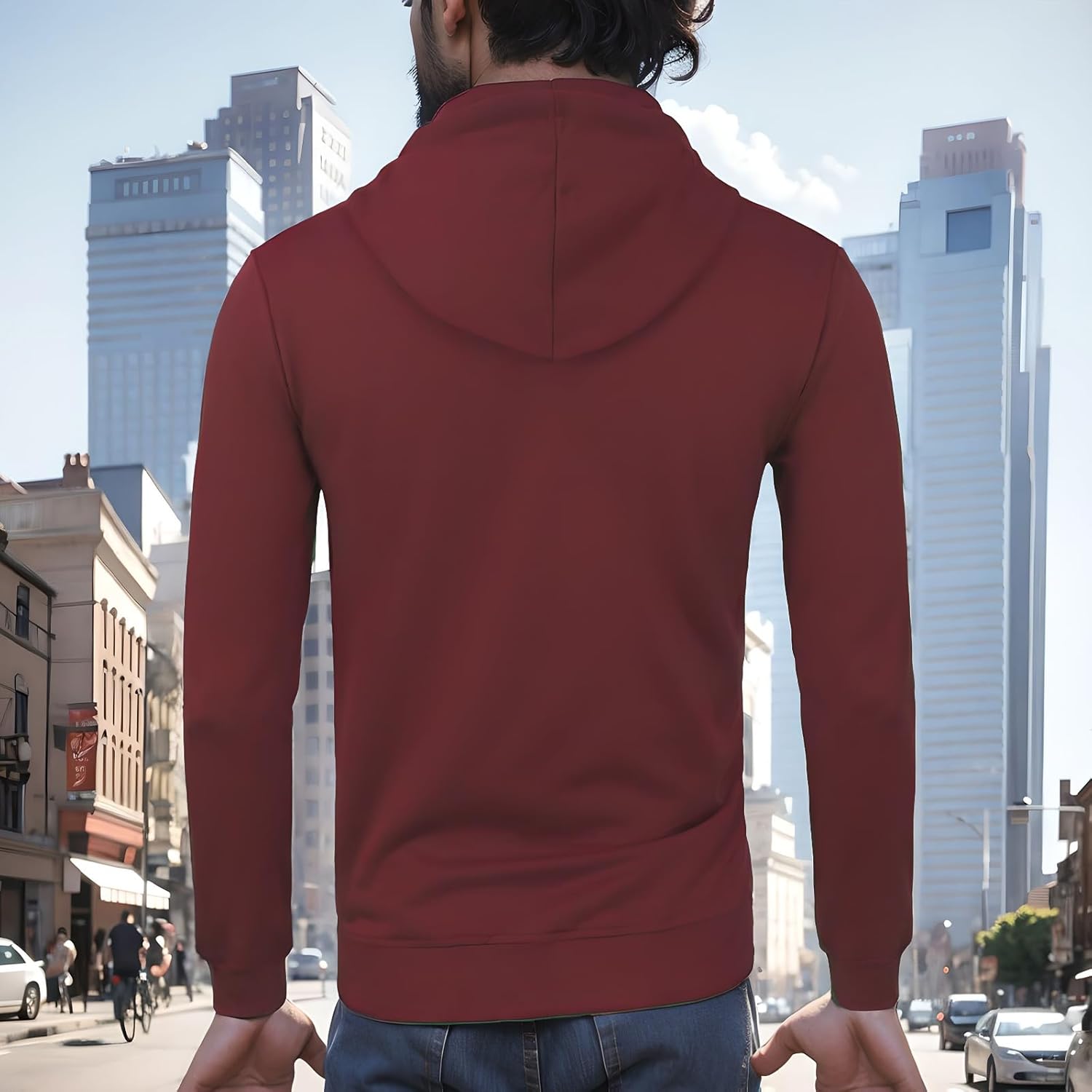 Mens Hoodies Pullover Long Sleeve Casual Fashion Sweatshirts Drawstring Gym Hooded Shirt with Kanga Pocket