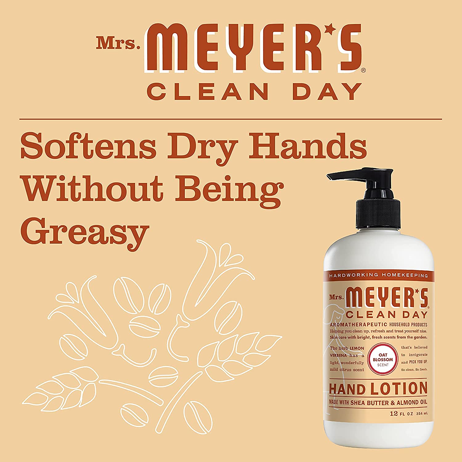 Amazon.com: Mrs Meyer's Oat Blossom Hand Lotion, 12 FZ : Beauty