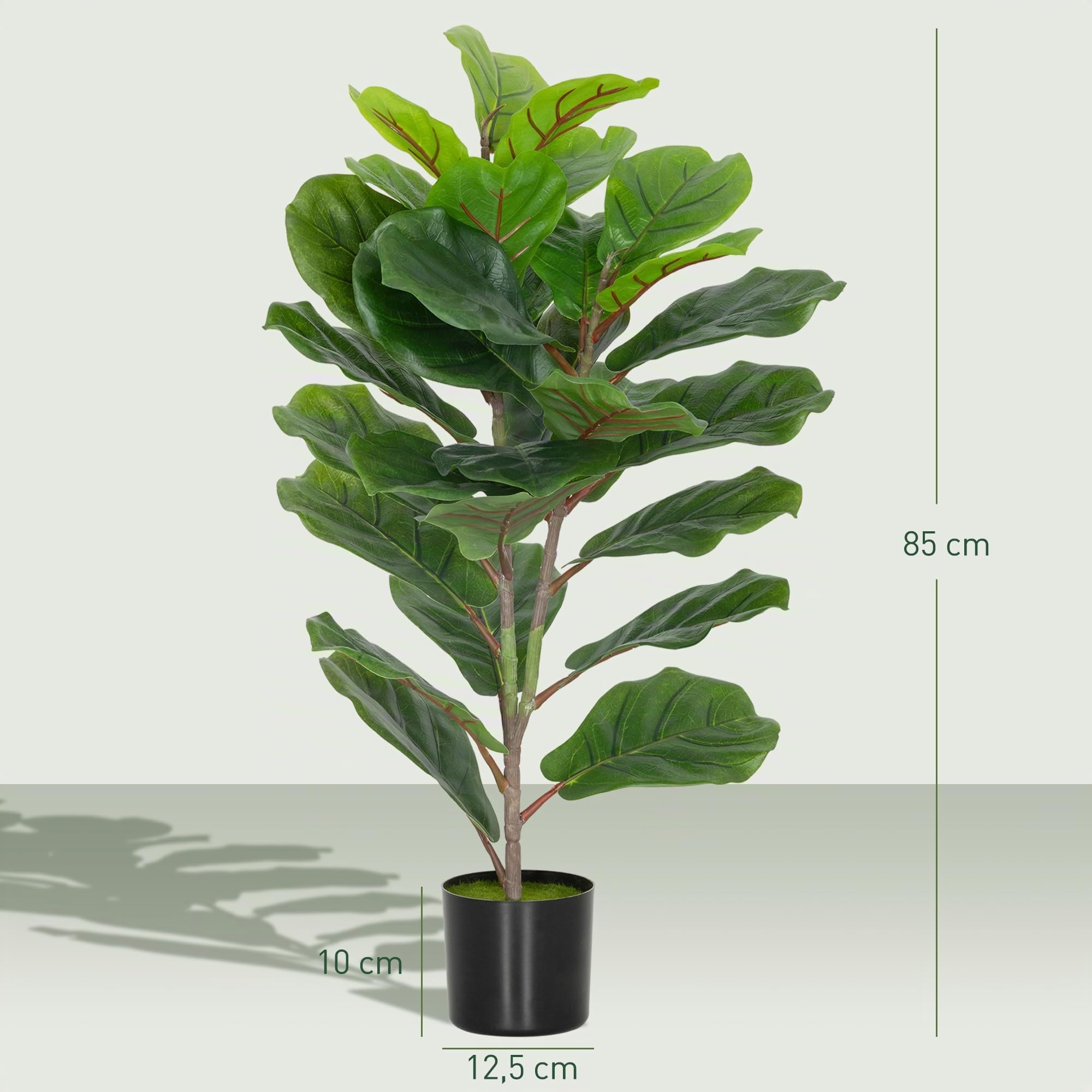 HOMCOM Lot de 2 Plantes Artificielles Intérieures 80 cm Vert
