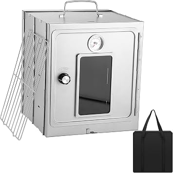 Portable Camping Oven with Storage Handbag, Stainless Steel Fastfold Design Camp Oven for Wood Burning Stoves and Camp Stoves, Outdoor Cooking Baking BBQ