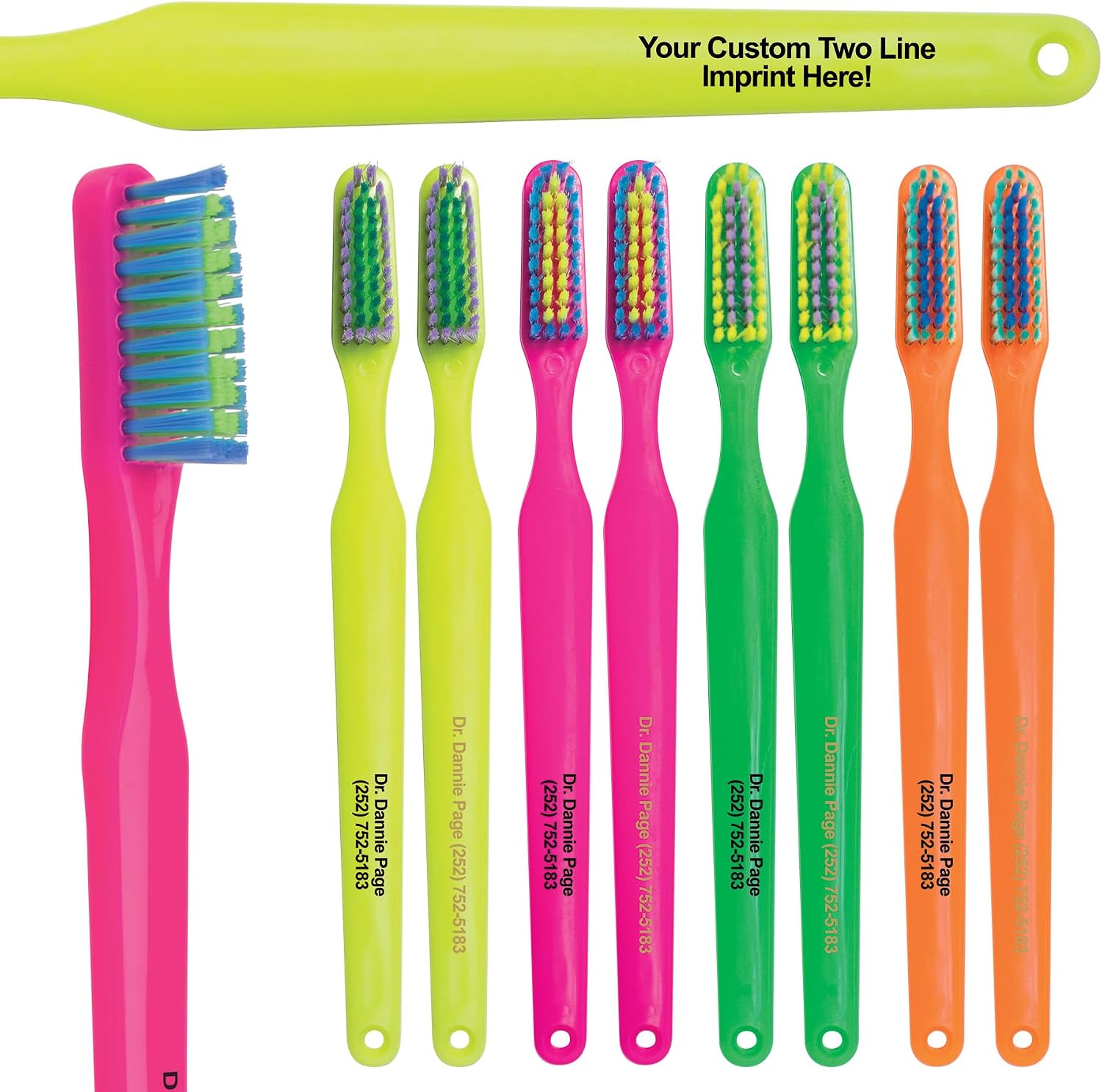 Practicon Personalized Neobrushes Adult Toothbrush, Soft Bristle, 144 Individually Packaged Premium Toothbrushes, Assorted Colors Bulk Pack