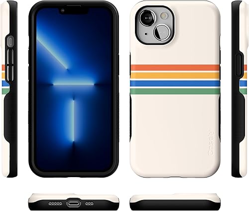 Vista 217 de Casely Funda para iPhone 13 Compatible con MagSafe Color Splash de medianoche Funda retro abstracta Color de medianoche Splash Abstracto