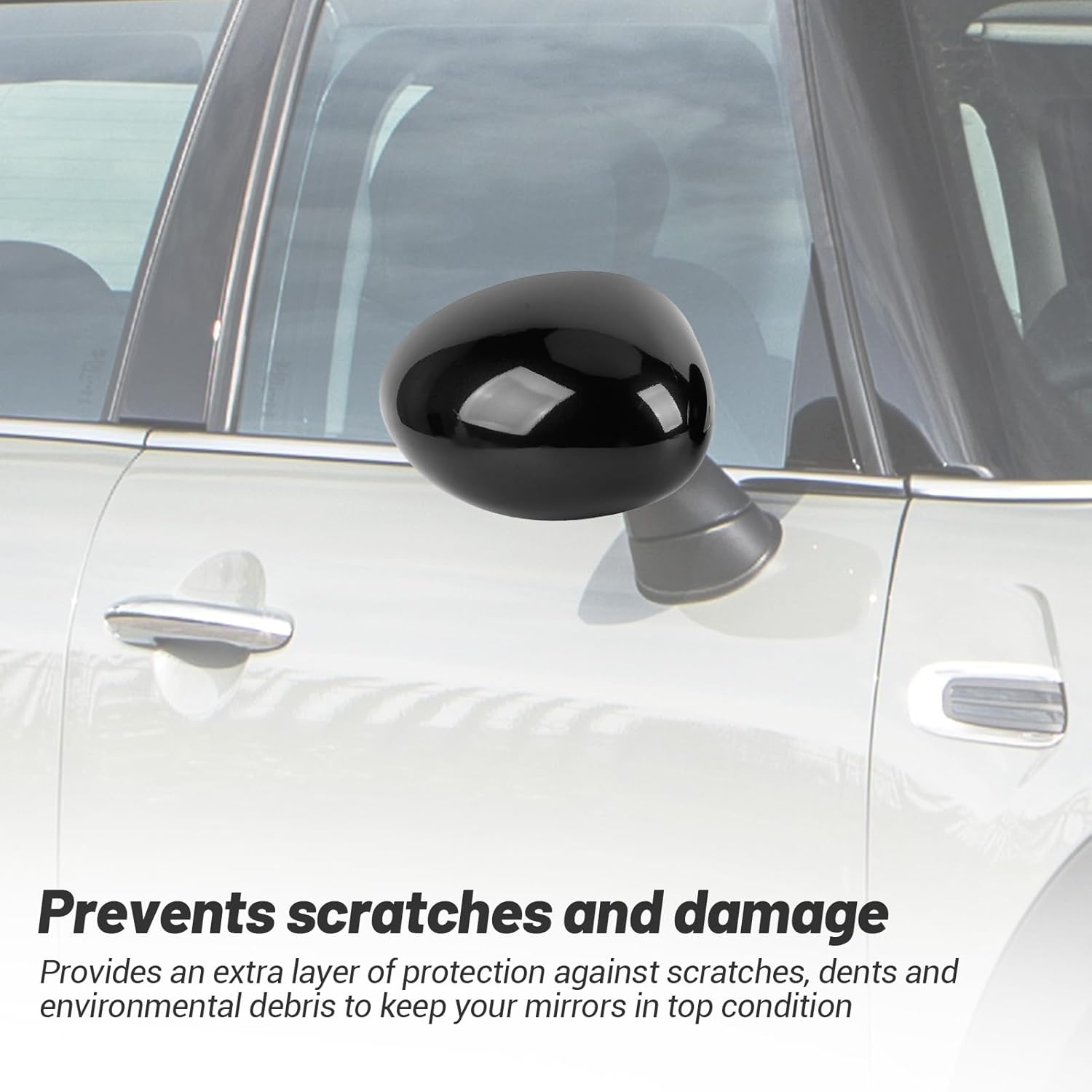 Driver and Passenger Side Mirror Cover, 51167401229 Stylish Exterior Rearview Side Mirror Cap for F54 F55 F56 F57 F60 Pre LCI 2014 to 2019, Protection Covers (Glossy Black)